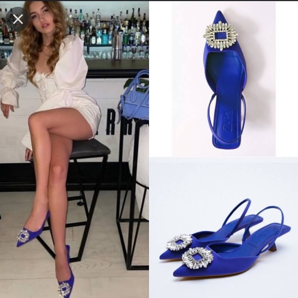 Zara shimmery slingback heels